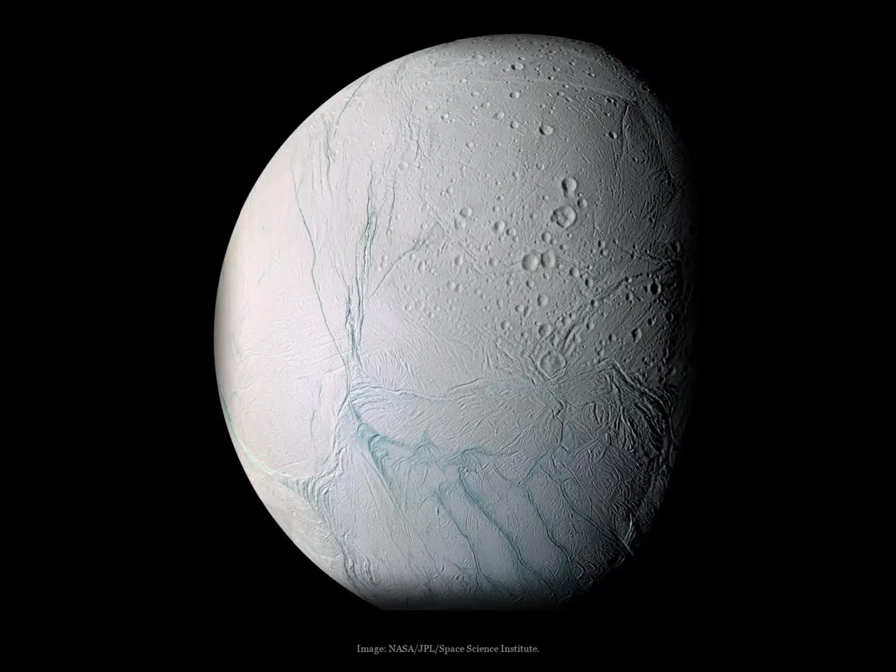 Enceladus (Moon of Saturn), a real image