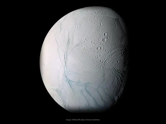 Enceladus (Moon of Saturn), a real image