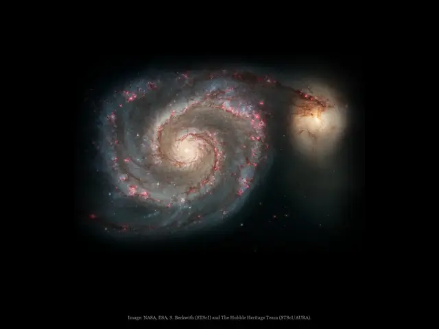 Spiral galaxy (Whirlpool Galaxy (M51)), a real image