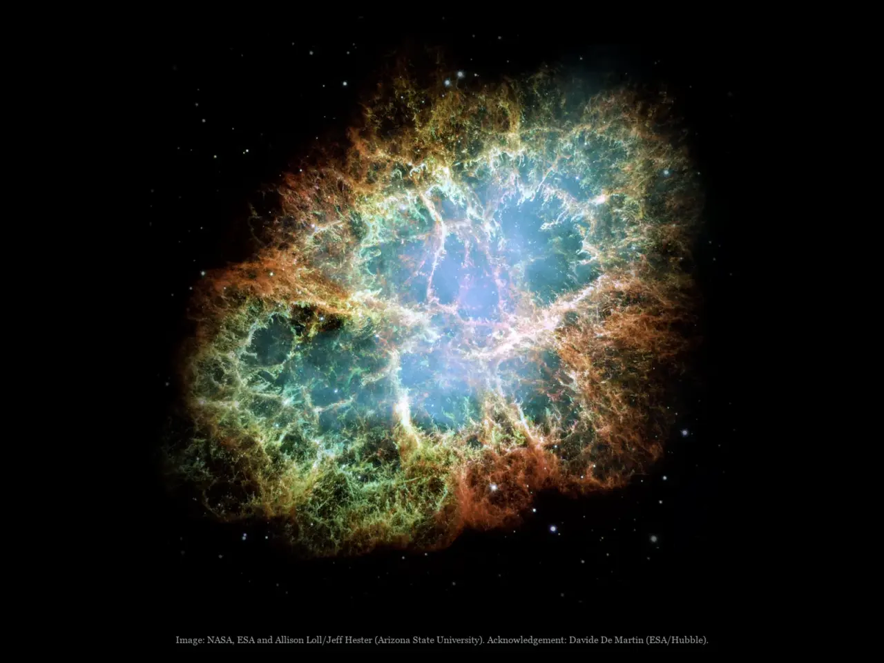 Supernova remnant (Crab Nebula (M1)), a real image